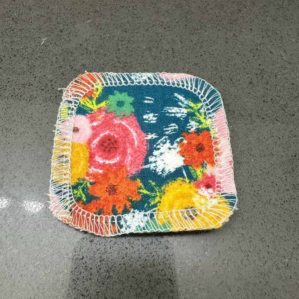 NEW Sephora Reusable Cloth Makeup Remover - Floral 3" x 3"